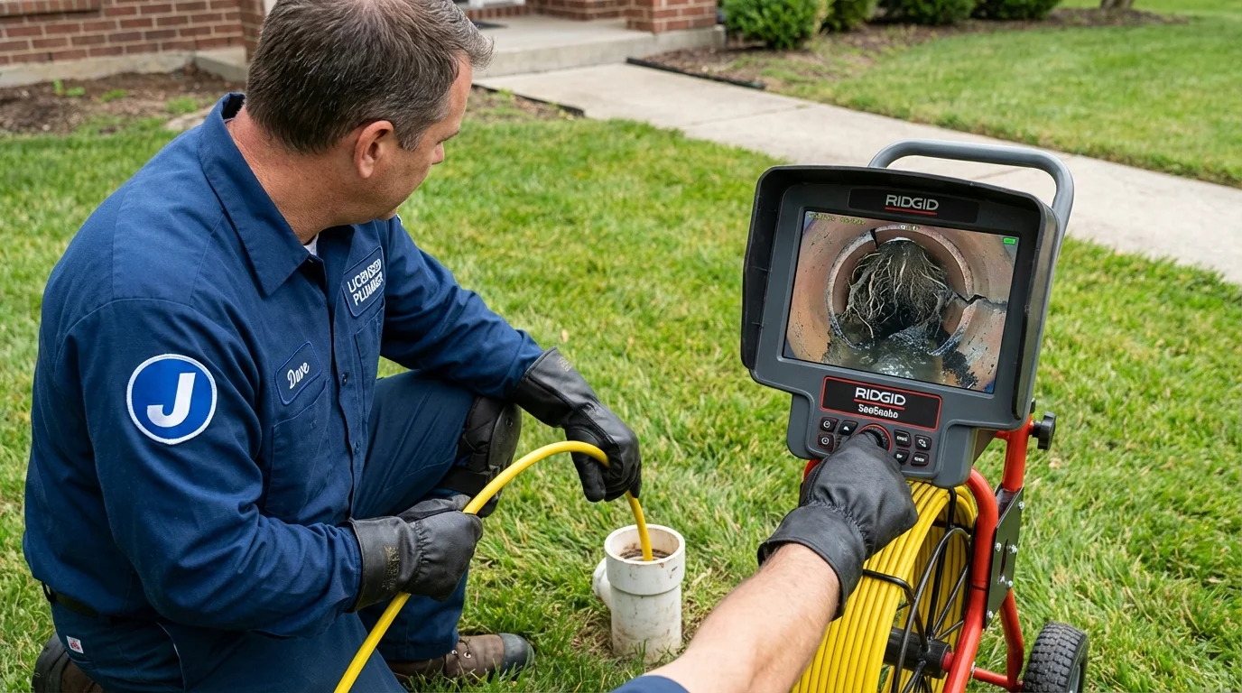 Sewer camera inspection being performed by Johns Plumbing LLC in French Camp